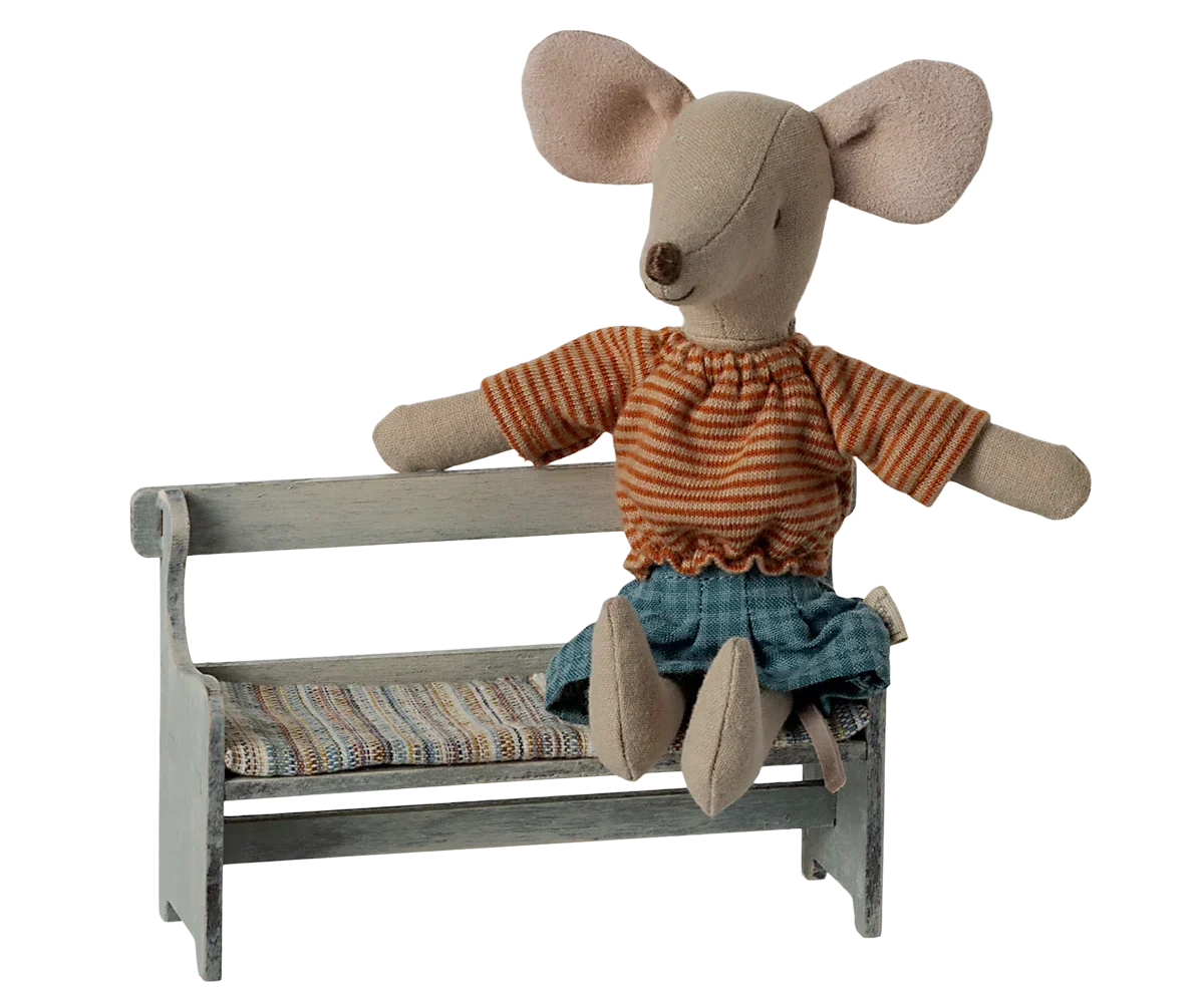 Maileg Bench, Mouse - Vintage off white