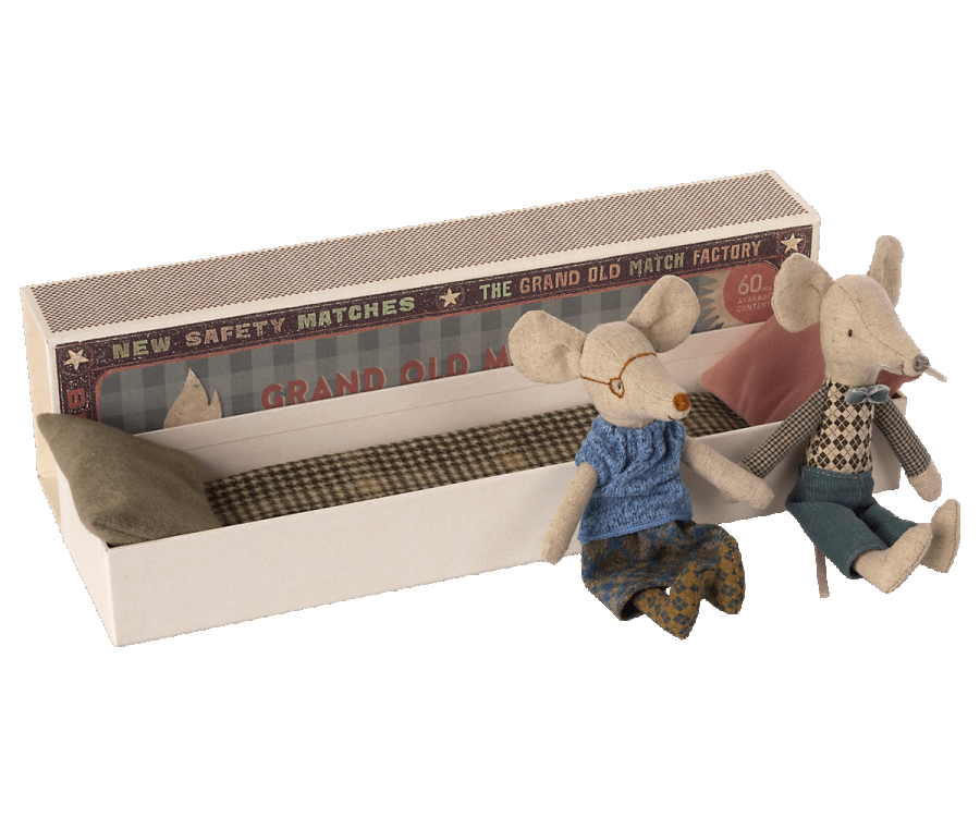 Grandma & Grandpa Mouse in Matchbox