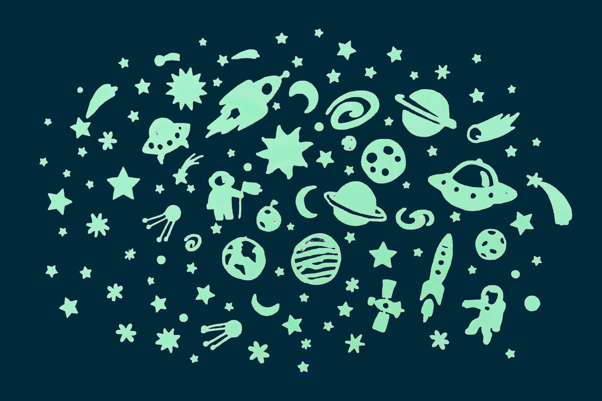 Space Adventure Series Glow in the Dark Wall Stickers