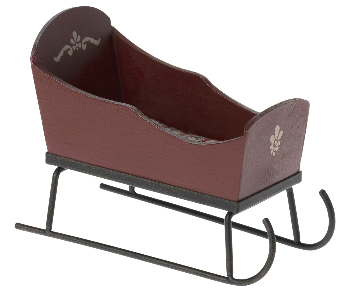 Maileg Sleigh, Mouse - Red
