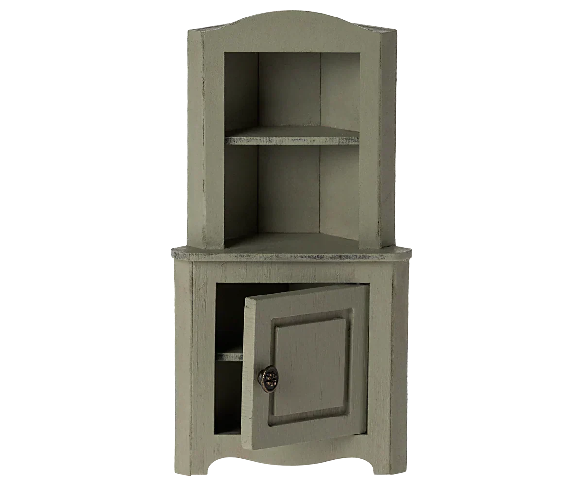 Maileg Corner Cabinet, Mouse - Light Green
