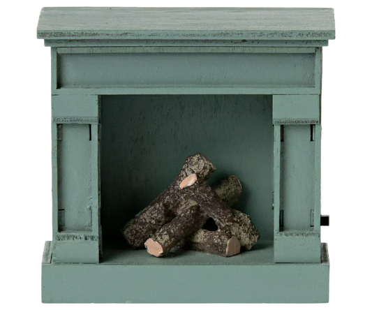 Maileg Fireplace, Mouse - Blue