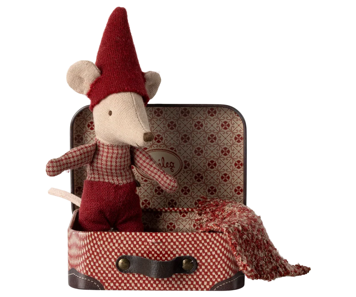 Maileg Christmas Mouse, Baby in Suitcase