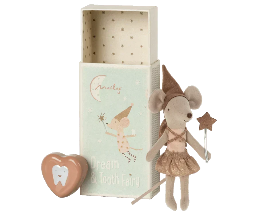 Tooth Fairy Mouse In Matchbox - Rose