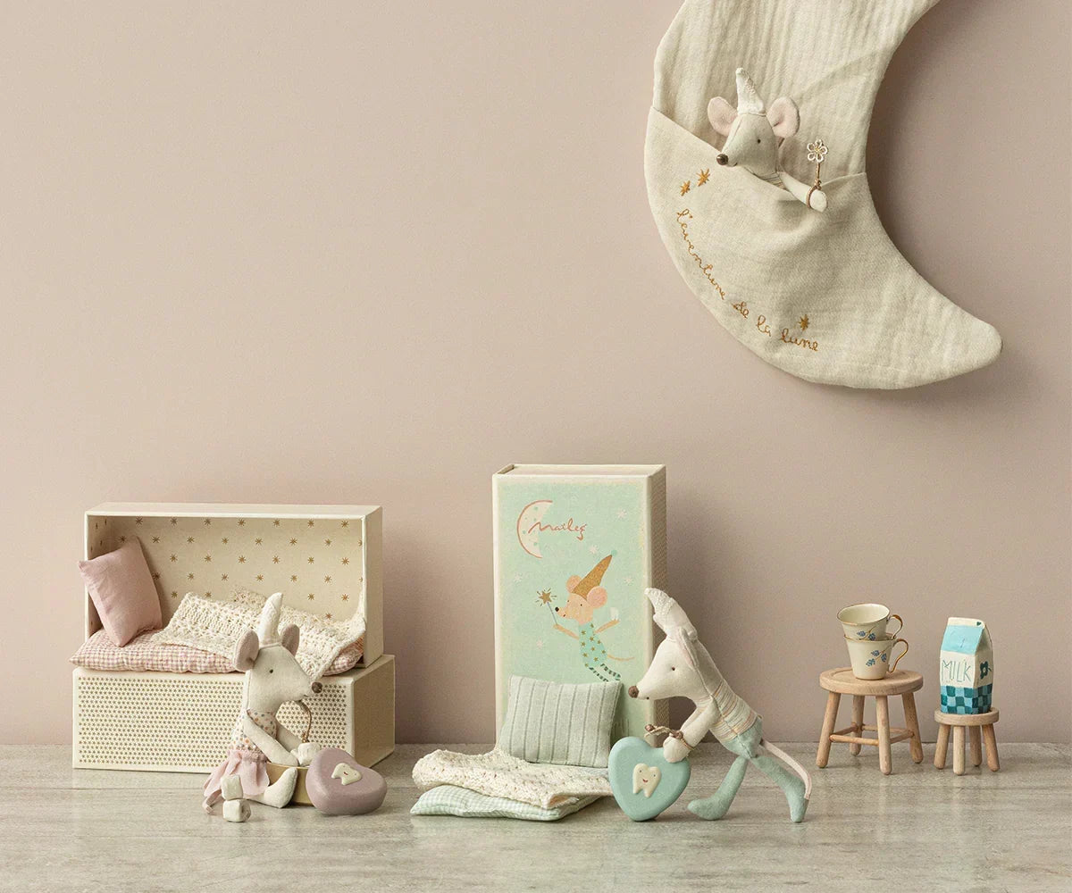 Maileg Tooth Fairy Mouse, Little Sister In Matchbox