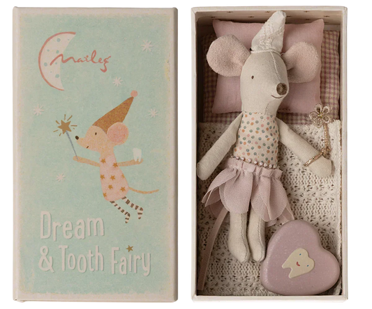 Maileg Tooth Fairy Mouse, Little Sister In Matchbox