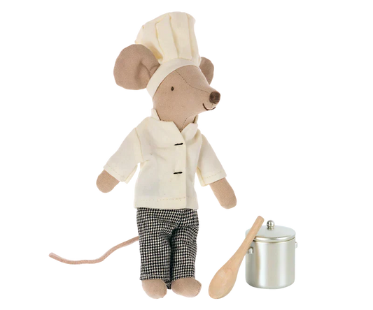 Maileg Chef Mouse w/ Soup Pot and Spoon