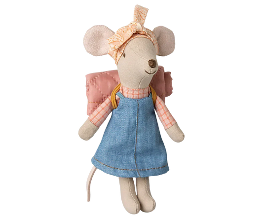 Maileg Hiker Mouse, Big Sister - Denim Jumper