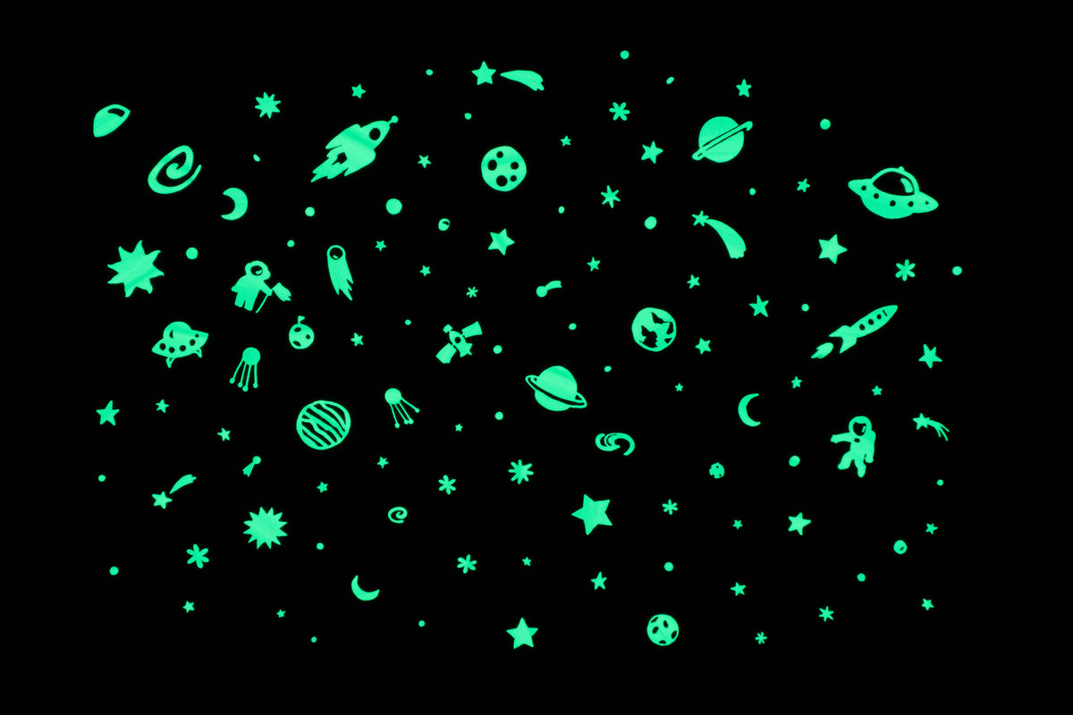 Space Adventure Series Glow in the Dark Wall Stickers