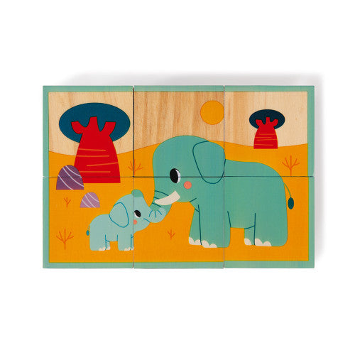 6 Animal Wooden Blocks