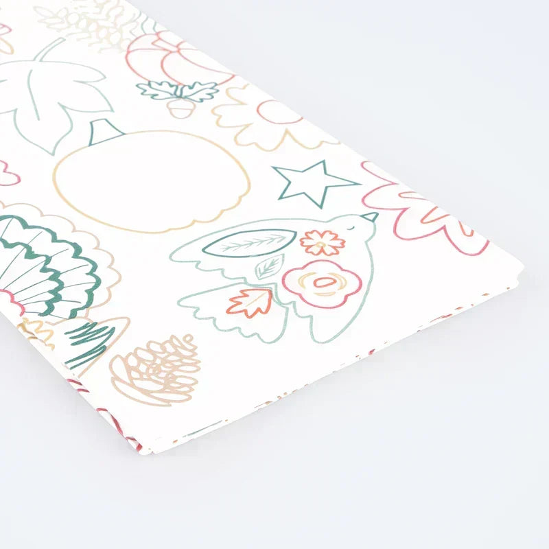 Meri Meri Thanksgiving Color In Activity Tablecloth